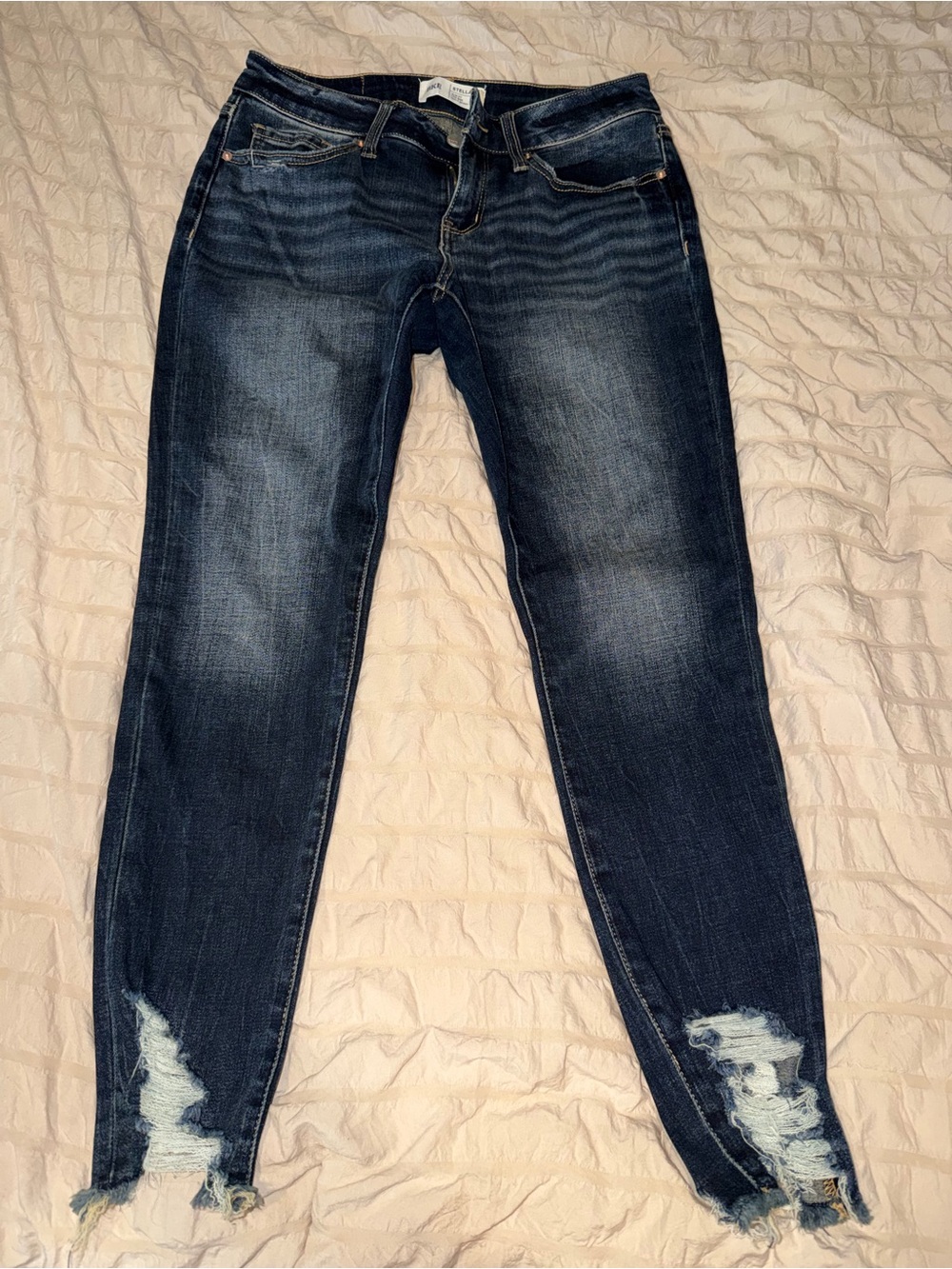Buckle Dark Blue Distressed Skinny Jeans